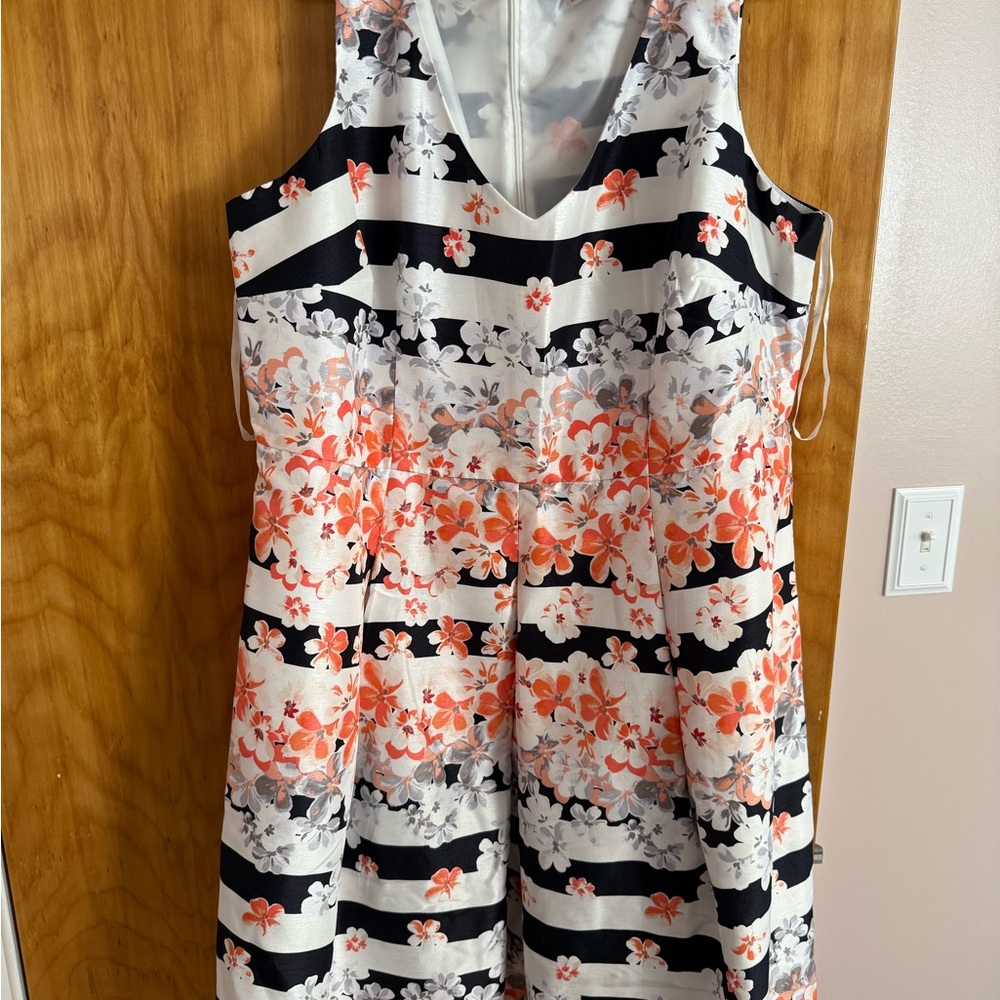 Floral Striped Sleeveless Dress